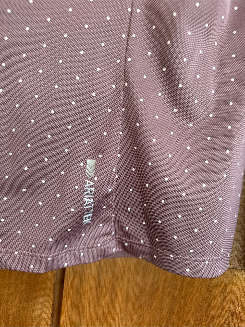 Ariat Mauve Polka Dot 1/4 Zip Performance Pullover - Picture 7 of 7
